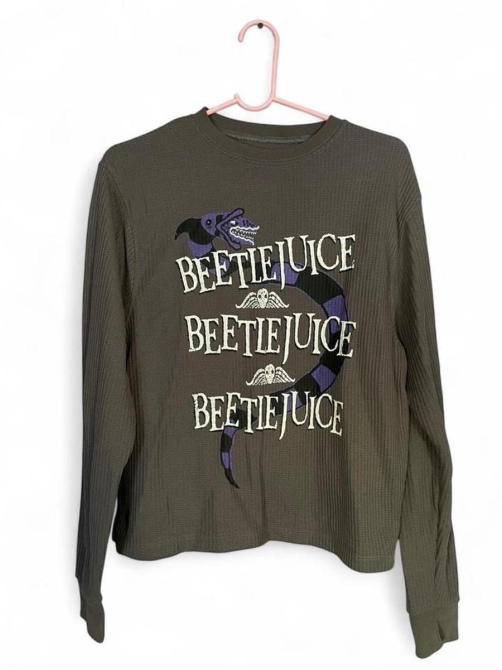 Beetlejuice Graphic Long Sleeve Thermal Shirt